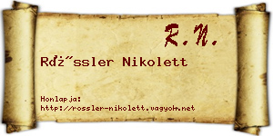 Rössler Nikolett névjegykártya